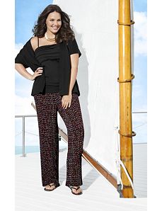 Tank & cardigan with Printed Pants Ensemble